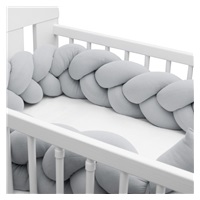 Protective crib mattress cover braid muslin New Baby light grey