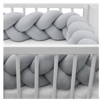 Protective crib mattress cover braid muslin New Baby light grey