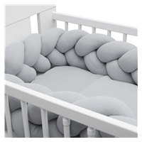 Protective crib mattress cover braid muslin New Baby light grey