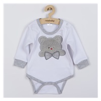 Luxury New Baby Honey Bear long sleeve baby bodysuit with 3D application, size 56 (0-3m)