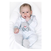 Luxury New Baby Honey Bear long sleeve baby bodysuit with 3D application, size 56 (0-3m)
