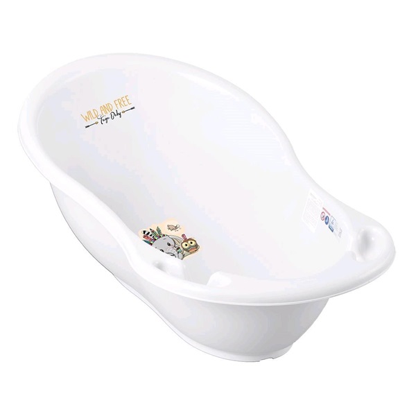 Anatomical bathtub with drain 86 cm Wild & Free elephant white