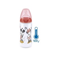 NUK Disney Mickey baby bottle with temperature control 300 ml red