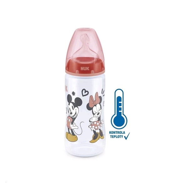 NUK Disney Mickey baby bottle with temperature control 300 ml red