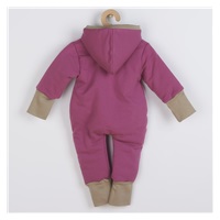 New Baby Spring purple-pink overalls with hood, size 56 (0-3m)