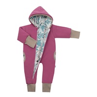 New Baby Spring purple-pink overalls with hood, size 56 (0-3m)