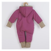 New Baby Spring purple-pink overalls with hood, size 74 (6-9m)