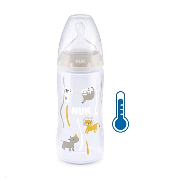 NUK FC+Temperature Control Baby Bottle 300 ml BOX-Flow Control teat beige