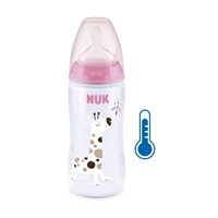 NUK FC+Temperature Control Baby Bottle 300 ml BOX-Flow Control teat pink