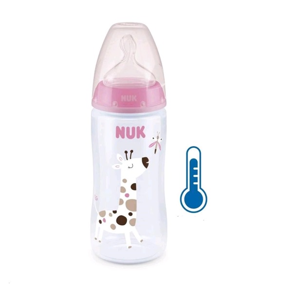 NUK FC+Temperature Control Baby Bottle 300 ml BOX-Flow Control teat pink