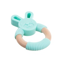 Baby wooden-silicone teether Akuku bunny