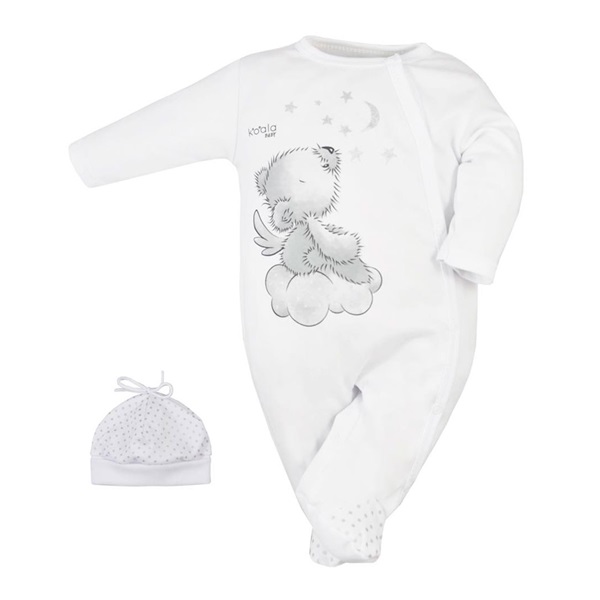 Baby jumpsuit with cap Koala Angel white, size 50