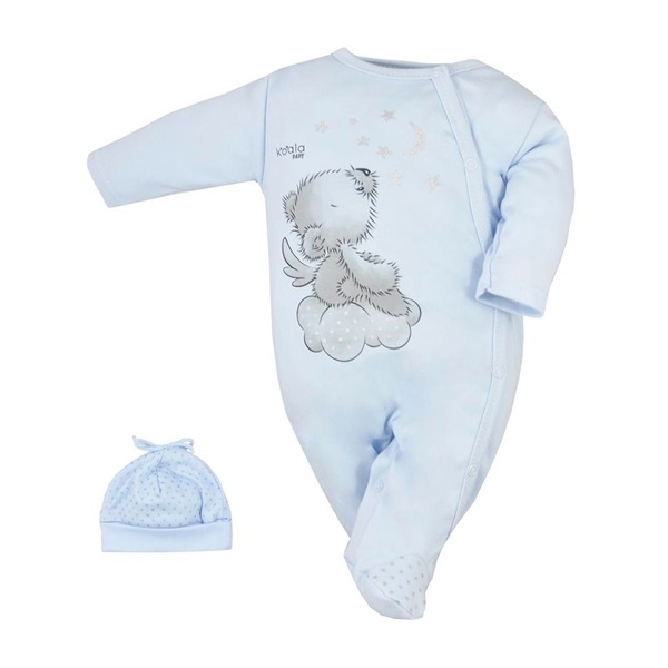 Baby jumpsuit with cap Koala Angel blue, size 50