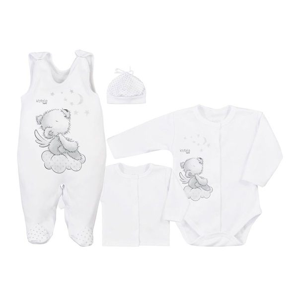 4-piece baby set Koala Angel white, size 56 (0-3m)