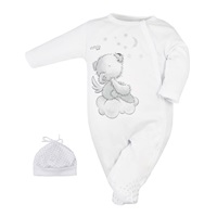 Baby jumpsuit with cap Koala Angel white, size 56 (0-3m)