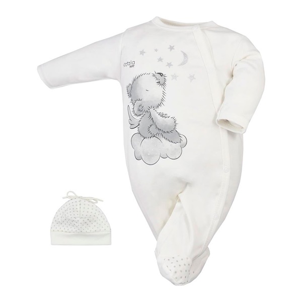 Baby jumpsuit with cap Koala Angel cream, size 56 (0-3m)