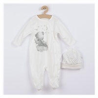 Baby jumpsuit with cap Koala Angel cream, size 56 (0-3m)