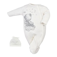 Baby jumpsuit with cap Koala Angel cream, size 62 (3-6m)