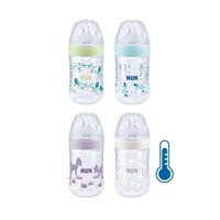 NUK Nature Sense baby bottle with temperature control 260 ml blue
