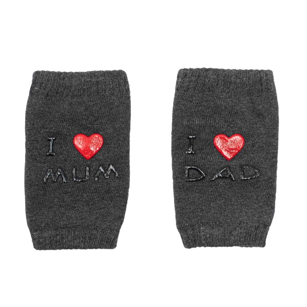 Baby knee pads New Baby with ABS I Love Mum and Dad graphite