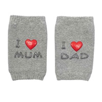 New Baby baby knee pads with ABS I Love Mum and Dad grey