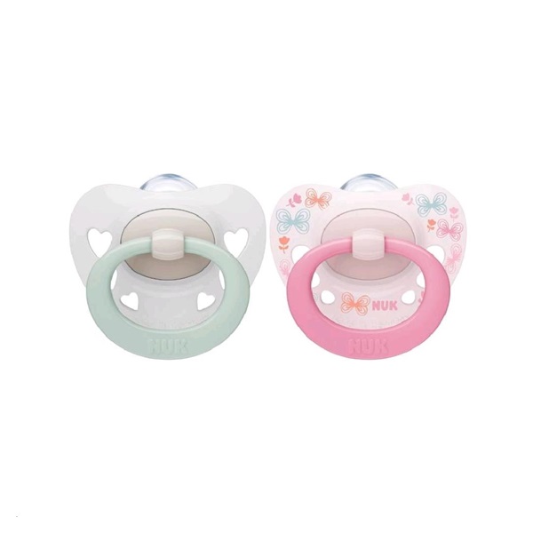 NUK Signature Soother 0-6m 2pcs girl, size 0-6 m