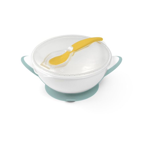 Baby bowl with suction cup and spoon Baby Ono white-mint