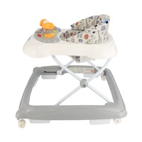 Baby Mix baby walker with steering wheel and silicone wheels grey