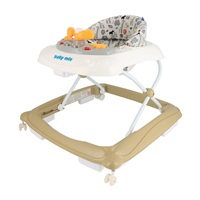 Baby Mix baby walker with steering wheel and silicone wheels cappucino