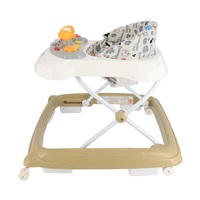 Baby Mix baby walker with steering wheel and silicone wheels cappucino