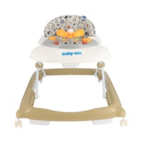 Baby Mix baby walker with steering wheel and silicone wheels cappucino