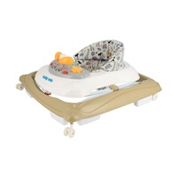 Baby Mix baby walker with steering wheel and silicone wheels cappucino