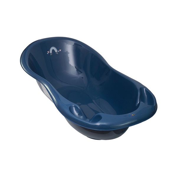 Anatomical bathtub with drain 102 cm LUX METEO blue
