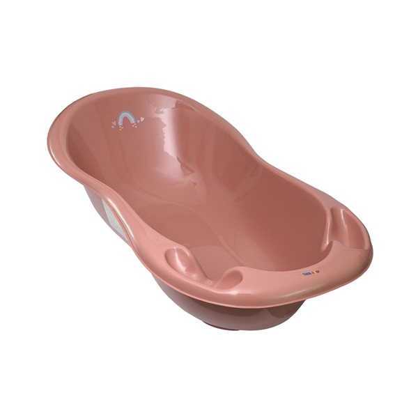 Anatomical bathtub with drain 102 cm LUX METEO pink