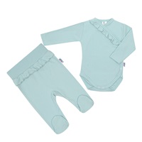 2-Piece Infant Set New Baby Stripes Ice Blue, size 80 (9-12m)