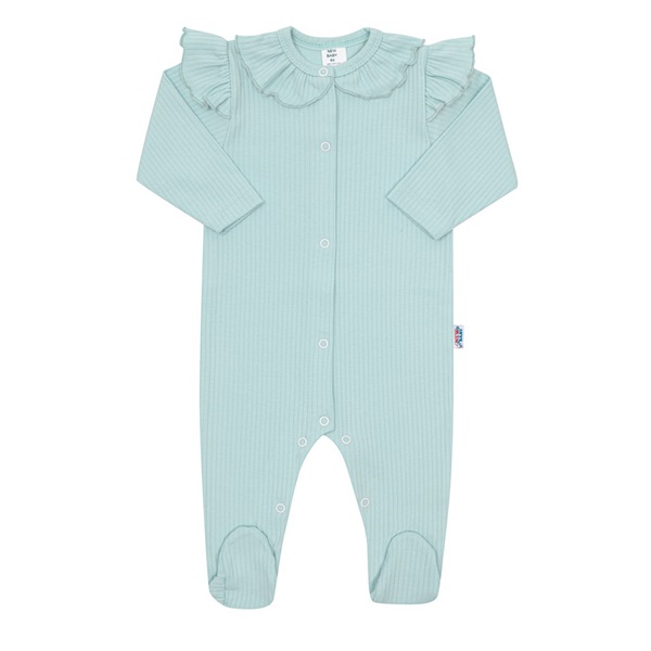 Baby Cotton Jumpsuit New Baby Stripes Ice Blue, size 62 (3-6m)