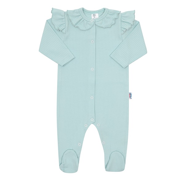 Baby Cotton Jumpsuit New Baby Stripes Ice Blue, size 80 (9-12m)