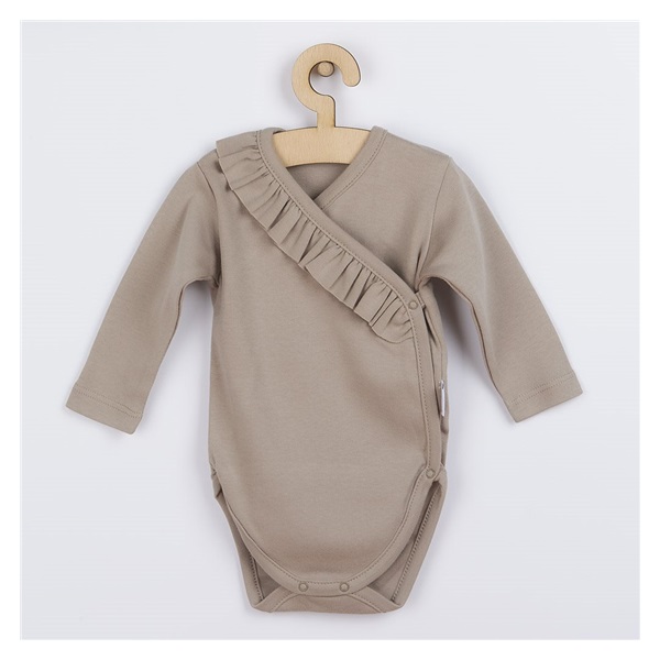 Baby cotton bodysuit with side fastening Nicol Ella beige, size 56 (0-3m)