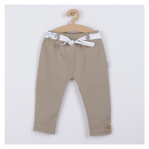 Baby cotton sweatpants Nicol Ella beige, size 56 (0-3m)