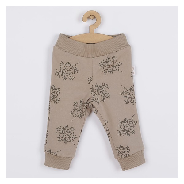 Baby cotton sweatpants Nicol Ella beige, size 56 (0-3m)