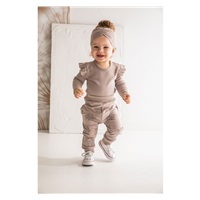 Baby cotton sweatpants Nicol Ella beige, size 56 (0-3m)