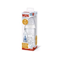 NUK FC glass baby bottle with temperature control 240 ml white