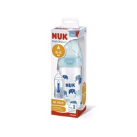 NUK FC glass baby bottle with temperature control 240 ml blue