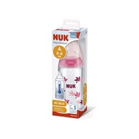 NUK FC glass baby bottle with temperature control 240 ml pink