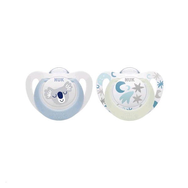 NUK Star Day and Night Soother 0-6 m 2pcs/BOX boy, size 0-6 m