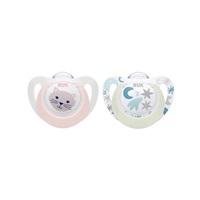 NUK Star Day and Night Soother 0-6 m 2pcs/BOX girl, size 0-6 m