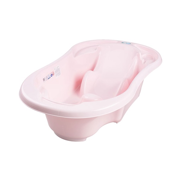 Anatomical baby bath tub with spout KOMFORT 2in1 light pink