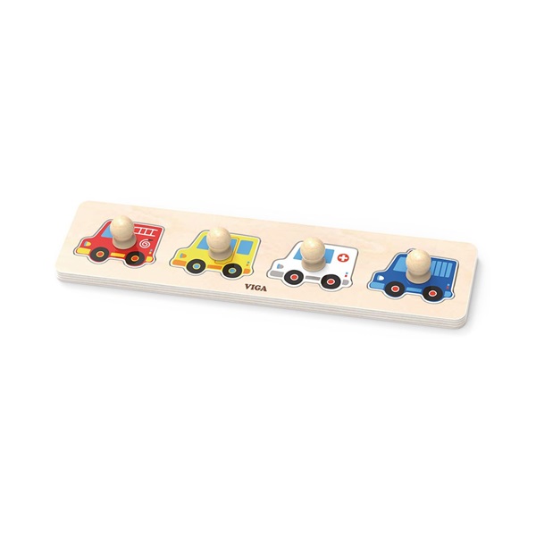 Wooden puzzle with handles for little ones Viga Cars