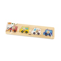 Wooden puzzle with handles for little ones Viga Cars