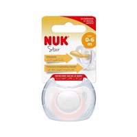 NUK Star Latex Soother 0-6 m pink, size 0-6 m